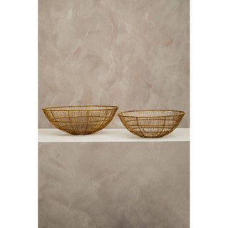 Enzo Set Of Two Gold Wire Bowls