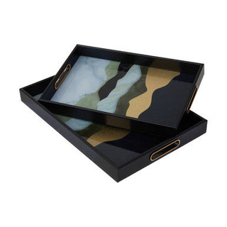 Celina Set Of Two Assorted Colour Rectangular Trays