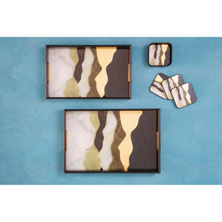 Celina Set Of Two Assorted Colour Rectangular Trays