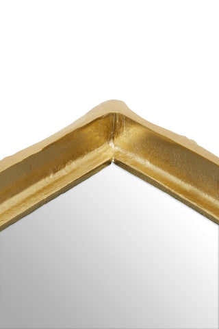 Hiba Gold Finish Bamboo Effect Mirrored Tray