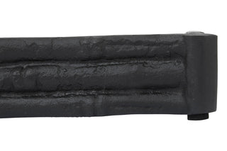 Hiba Black Finish Bamboo Effect Mirrored Tray