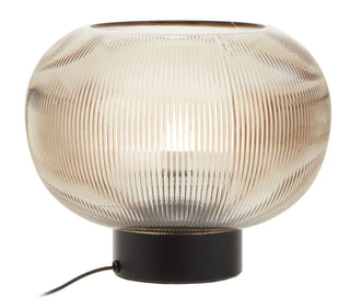Enola Large Ribbed Smoked Glass Table Lamp