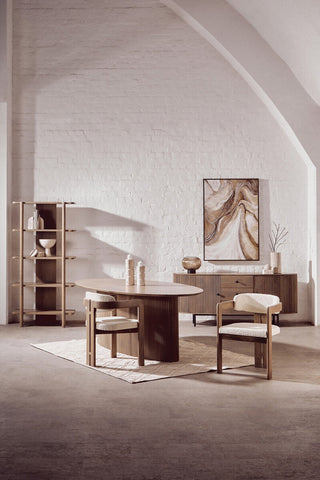 Enola Large Ribbed Smoked Glass Table Lamp