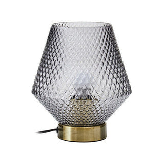 Noble Grey Smoked Glass Table Lamp