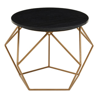 Varana Round Marble Top Coffee Table With Gold Finish Frame