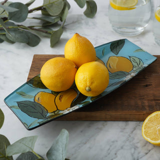 Sicilian Zest Glass Long Rectanguar Dish In Gift Box