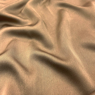 Grain satin hijab with reversible chiffon inner lining: Camel