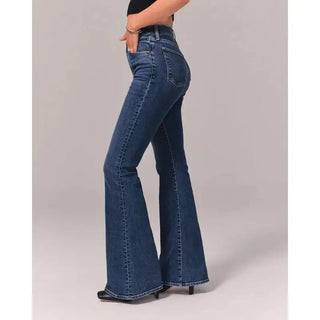 High Waist Elastic Flare bootcut Jeans