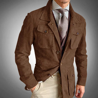 Casual Multi-Pocket Large Suede Jacket