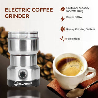 Stainless Steel Electric Grinder - Versatile for Coffee, Spices, and More