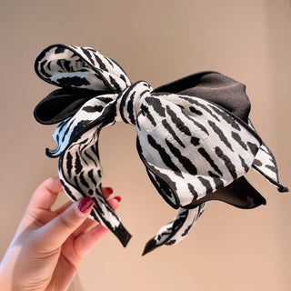 Oversized Bow Zebra Print Headband