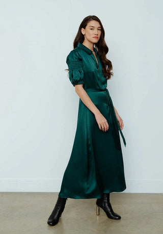 Lily and Lionel Exclusive Amelia Dress Emerald Silk - Premium Party Wear from Lily and Lionel - Just £350! Shop now at hstrends