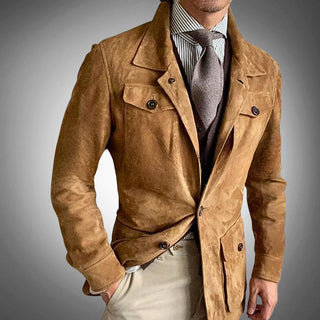 Casual Multi-Pocket Large Suede Jacket