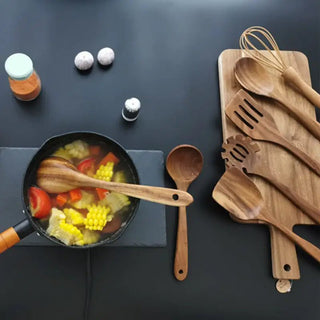 7 - Piece Teak Kitchenware Set - Hstrends