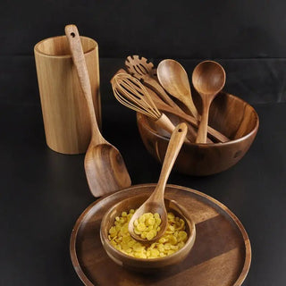 7 - Piece Teak Kitchenware Set - Hstrends