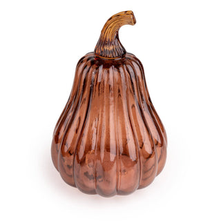 Tall LED Glass Pumpkin - Orange