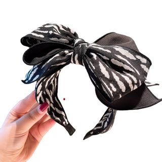 Oversized Bow Zebra Print Headband