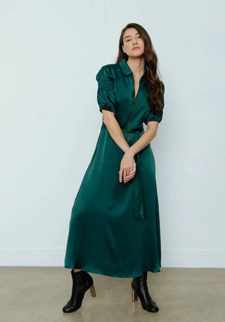 Lily and Lionel Exclusive Amelia Dress Emerald Silk - Premium Party Wear from Lily and Lionel - Just £350! Shop now at hstrends