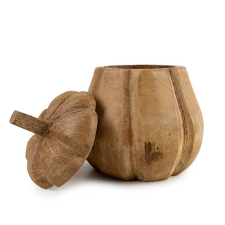Mango wood Storage Jar - Pumpkin