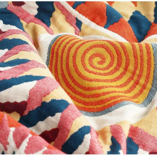 Nordic Sunset  cotton Throw Blanket