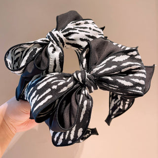 Oversized Bow Zebra Print Headband