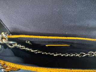 Mango Yellow PU leather padded with boxy chain strap handle
