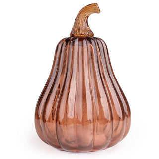 Tall LED Glass Pumpkin - Orange