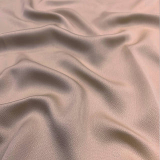 Grain satin hijab with reversible chiffon inner lining: Latte