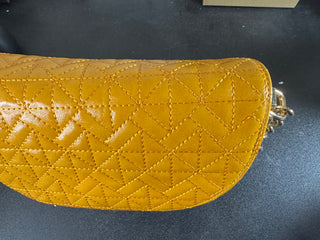 Mango Yellow PU leather padded with boxy chain strap handle