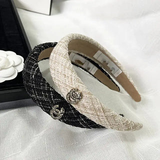 Glittery wired textured  Fabric Headband in white and black.