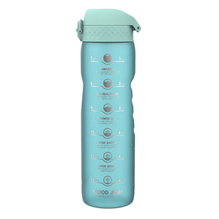 Leak Proof 1 Litre Water Bottle with Times to Drink, Recyclon, Sonic Blue, 1L