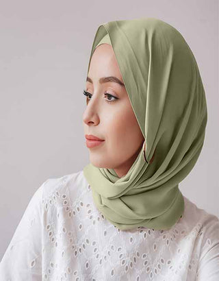 Big stretchy jersey hijab: Sage