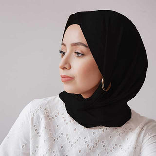 Big stretchy jersey hijab: Black