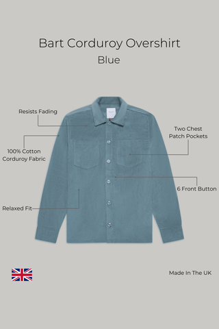 Bart Corduroy Overshirt - Blue