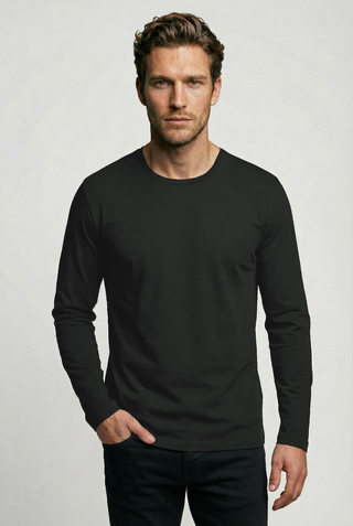 Bevis Long Sleeve Cotton T-shirt - Chocolate
