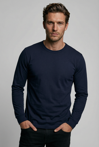 Bevis Long Sleeve Cotton t-shirt - Navy