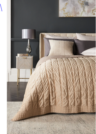 Champagne Gold Brooklyn Quilted Bedspread