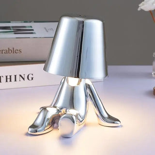 Bedside USB Chargeable Lamp Thinker Silver Edition