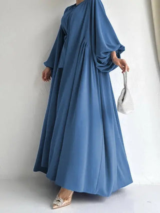 Elegant Solid Two-piece Set modest Dress