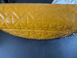 Mango Yellow PU leather padded with boxy chain strap handle