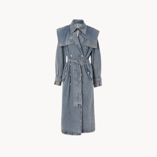 Women Denim Trench Coat - Hstrends