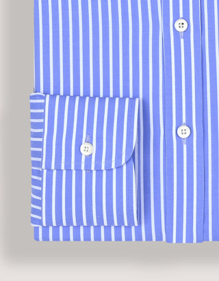 Sky Blue Striped Cotton Dress Shirt