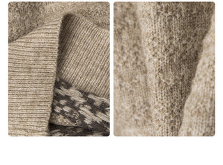 Fair Isle Retro Soft Waxy Round Neck pullover top Unisex