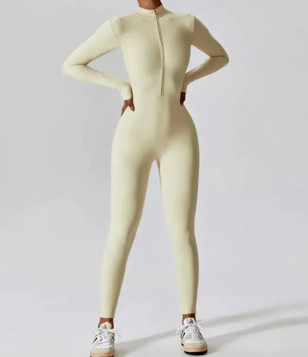Flex Fit Zip Jumpsuit - Hstrends