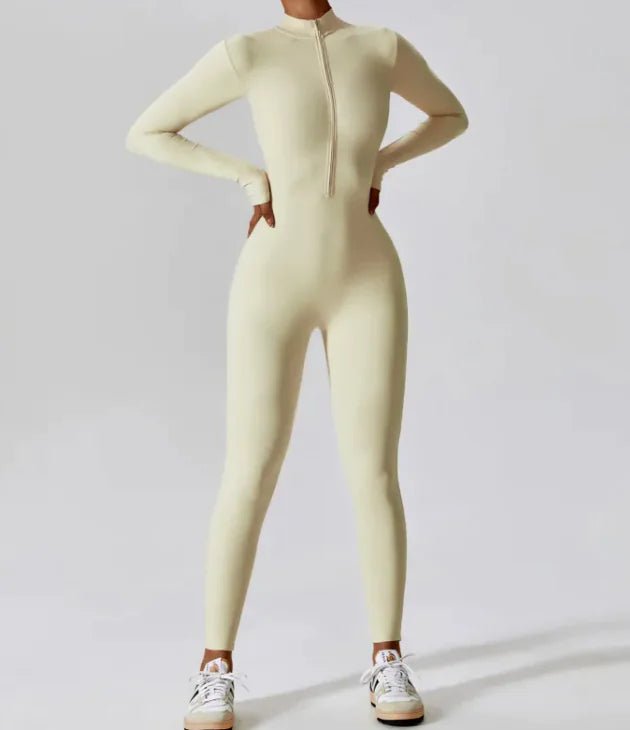 Flex Fit Zip Jumpsuit - Hstrends
