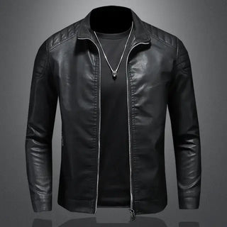 Motorcycle PU Leather Jacket Men