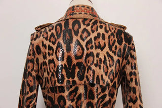 Leopard Luxe Leather Coat