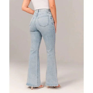 High Waist Elastic Flare bootcut Jeans