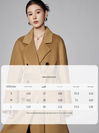Homy's Double-Sided Double-Breasted think Cashmere long Coat