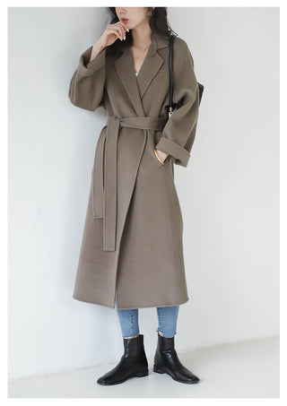Homy's Long Double-Sided Cashmere Wool Coat